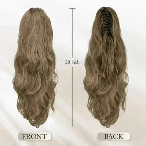 Claw Clip Ponytail Extension 20 Inch Long Wavy  Clip in Ponytail Hair Extensions